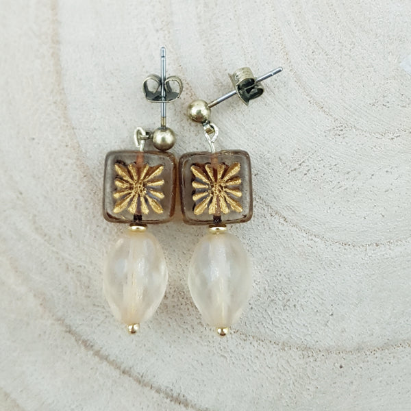Binoche earrings/classic transparent