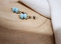 Sophia retro double disc earrings/light blue