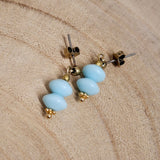 Sophia retro double disc earrings/light blue