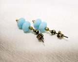 Sophia retro double disc earrings/light blue