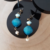 Sassy blue retro oorbellen