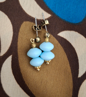 Sophia retro double disc earrings/light blue