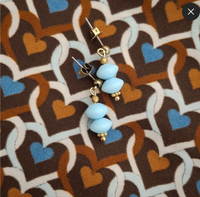 Sophia retro double disc earrings/light blue