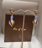 Lampwork retro dangle earrings/ blue