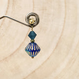 Bicone earrings / dark blue