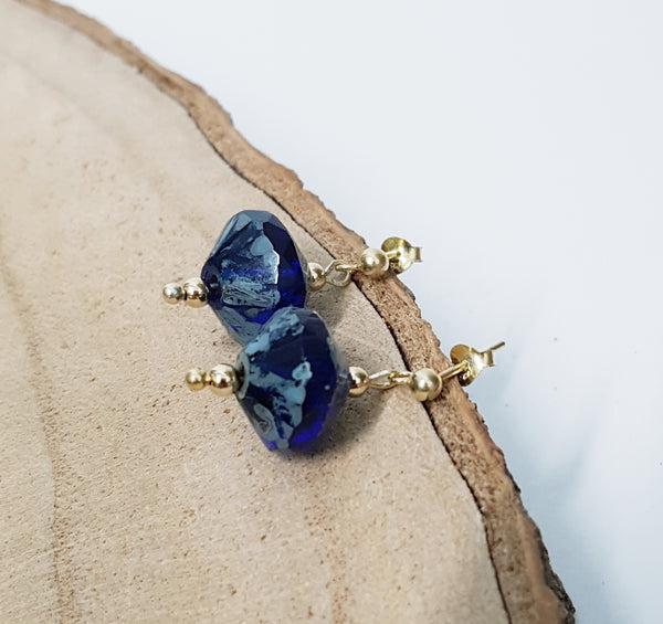 Blauw czech delight/ verguld