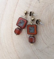 Binoche folklore earrings / burnt sienna